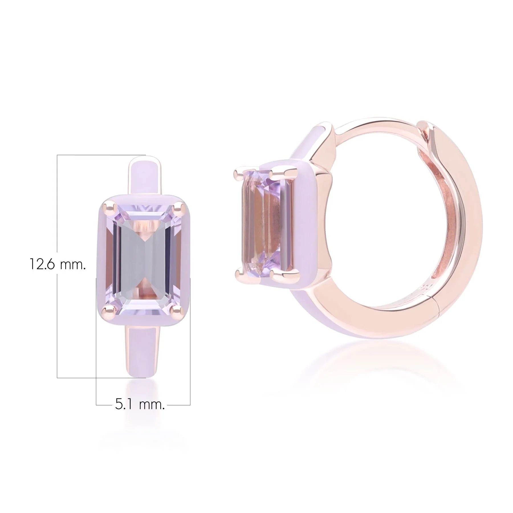 Azure Arc Baguette Huggie Earrings (Lavender Edition)