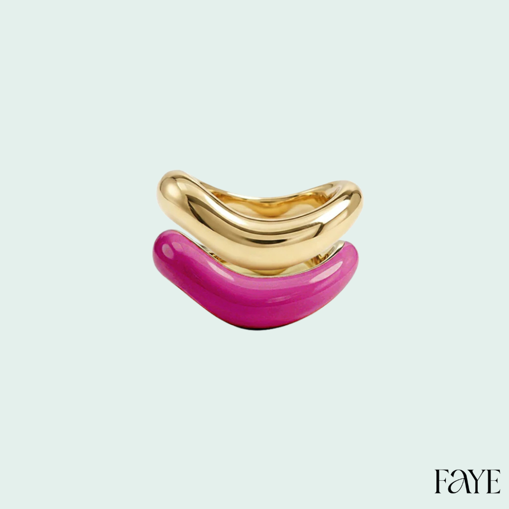 Gold Liquid Tide Rings (set of 2)