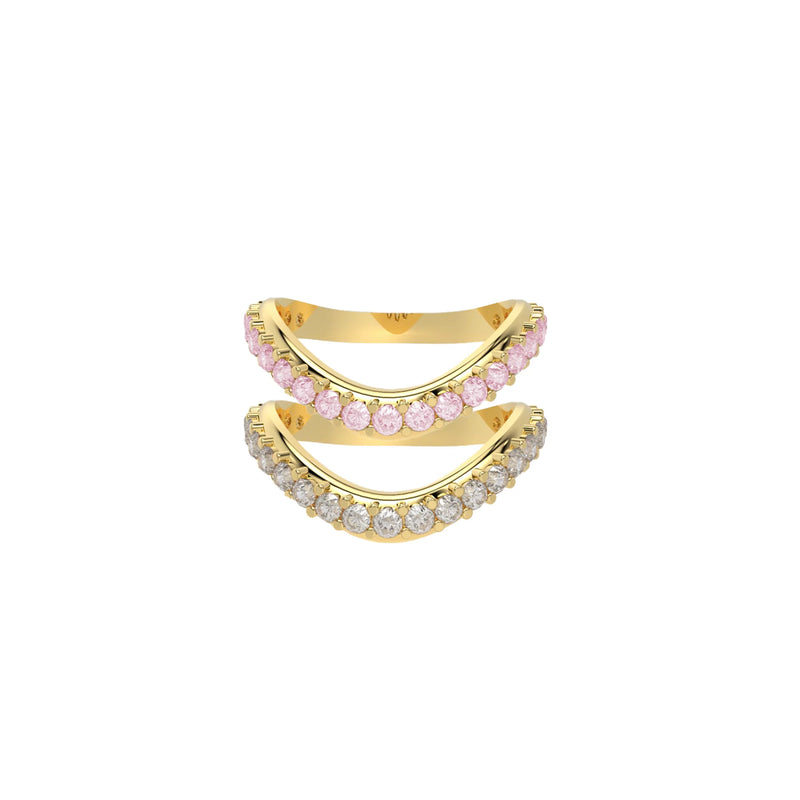 Liquid Tide Dual Band Pavé Ring