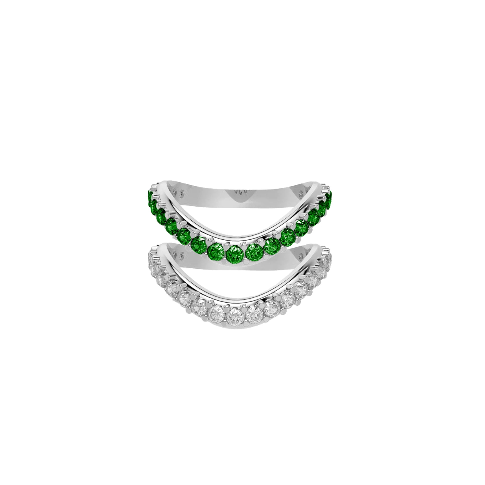 Liquid Tide Dual Band Pavé Ring