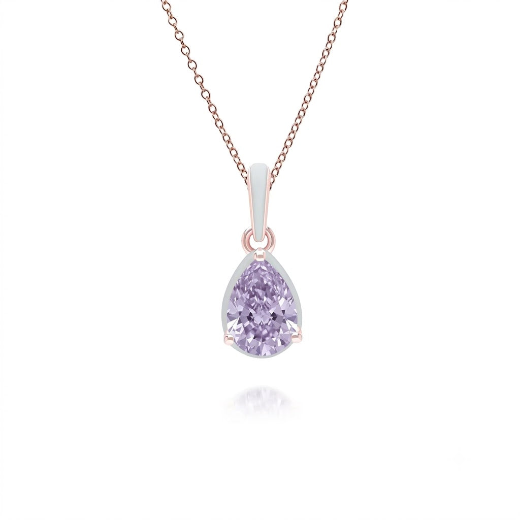 Lumina Round-Cut Enamel Pendant Necklace (Sky Blue Edition)