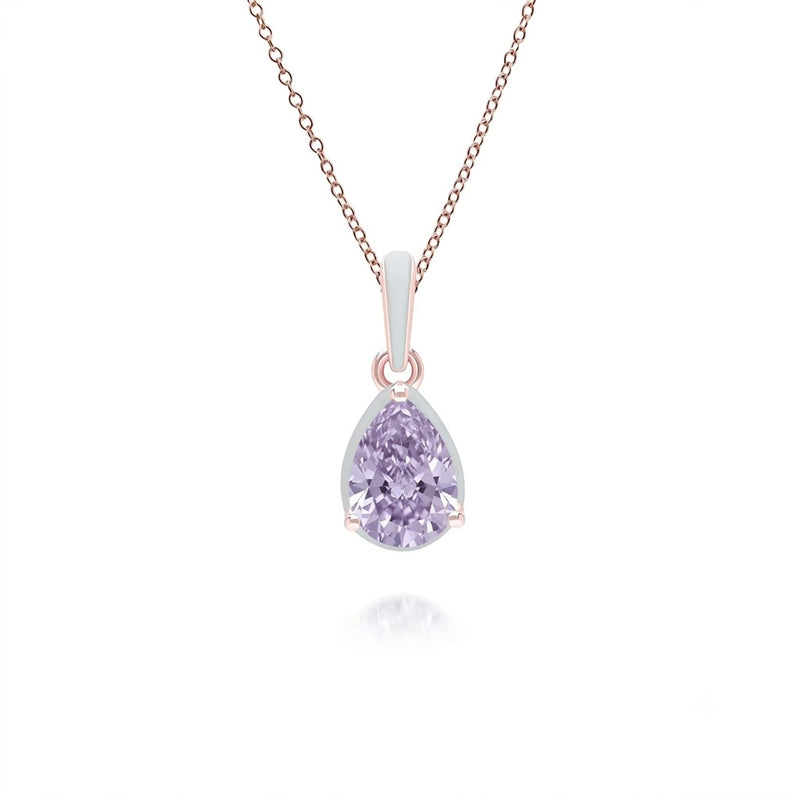 Lumina Round-Cut Enamel Pendant Necklace (Sky Blue Edition)
