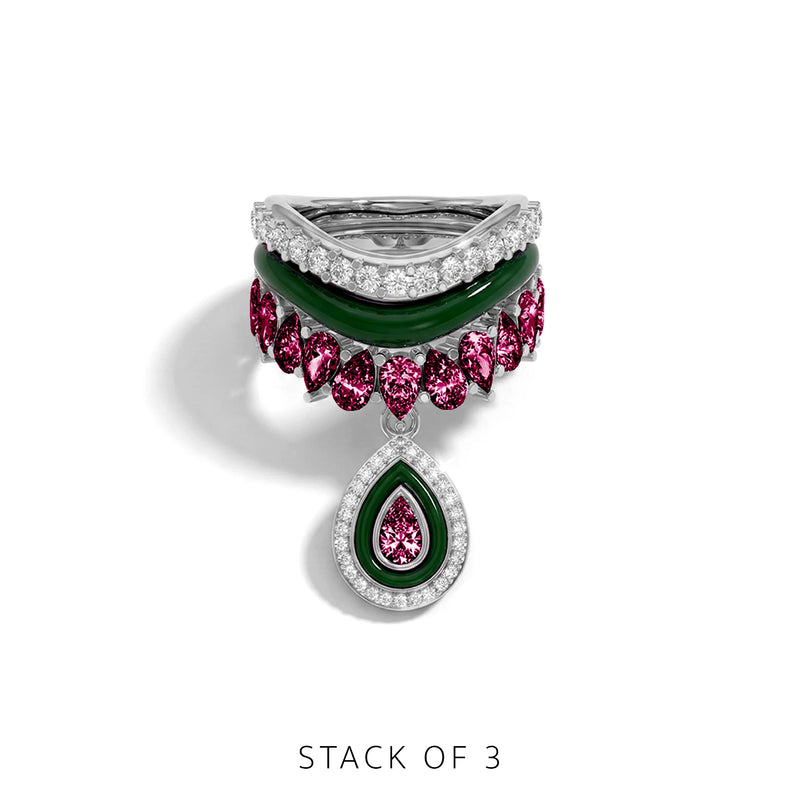 Varna-Volt-Silver Trio Ring Stack