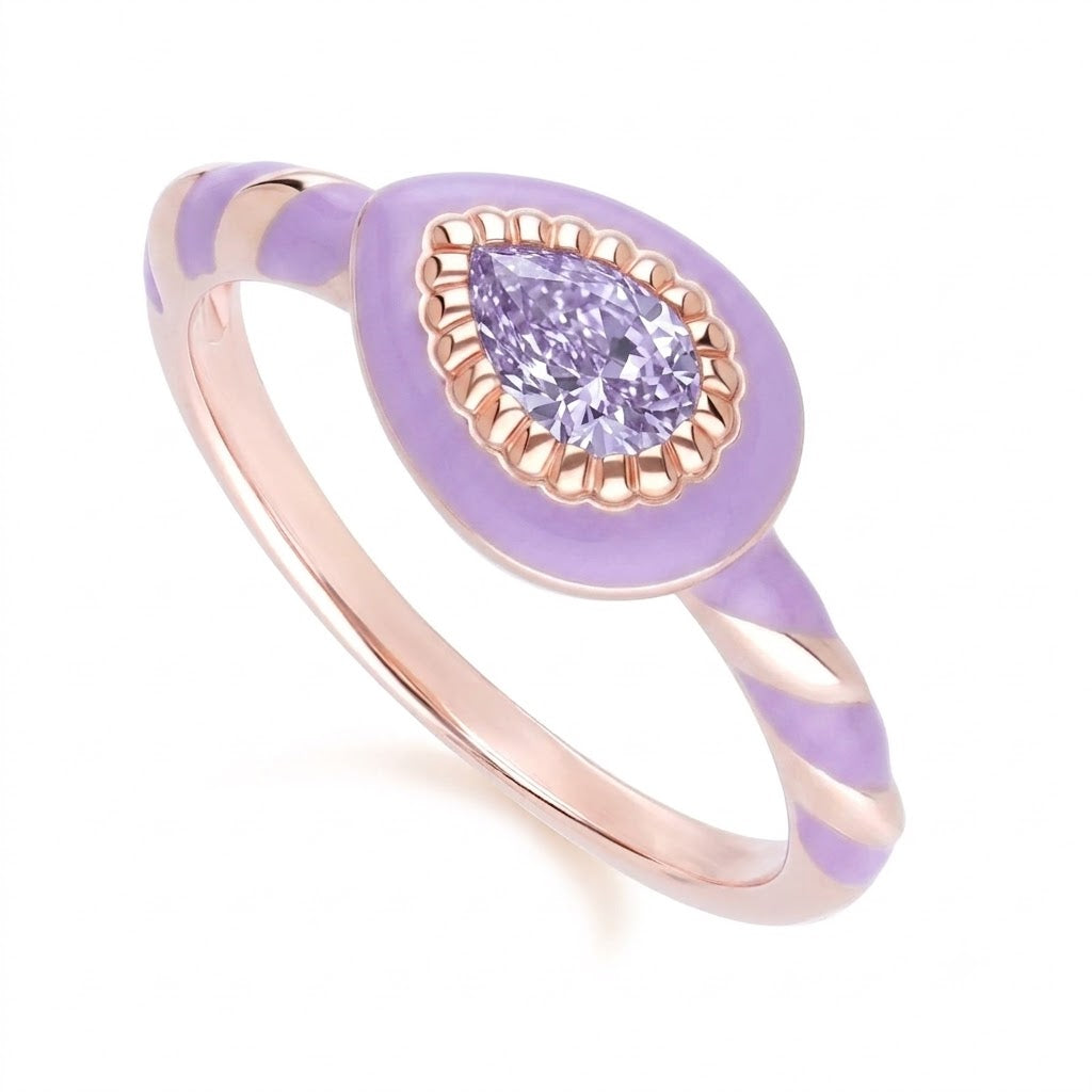 Lumina Pear-Cut Enamel Ring (Sky Blue Edition)