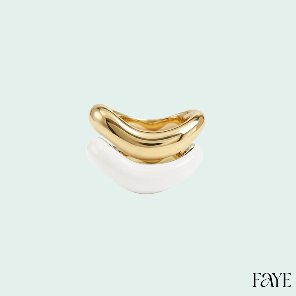 Gold Liquid Tide Rings (set of 2)