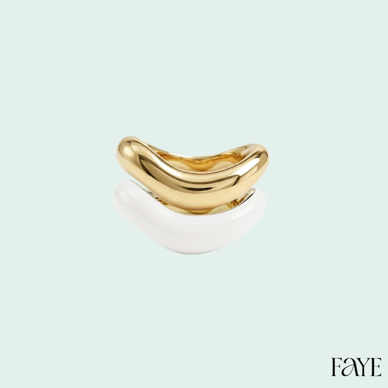 Gold Liquid Tide Rings (set of 2)