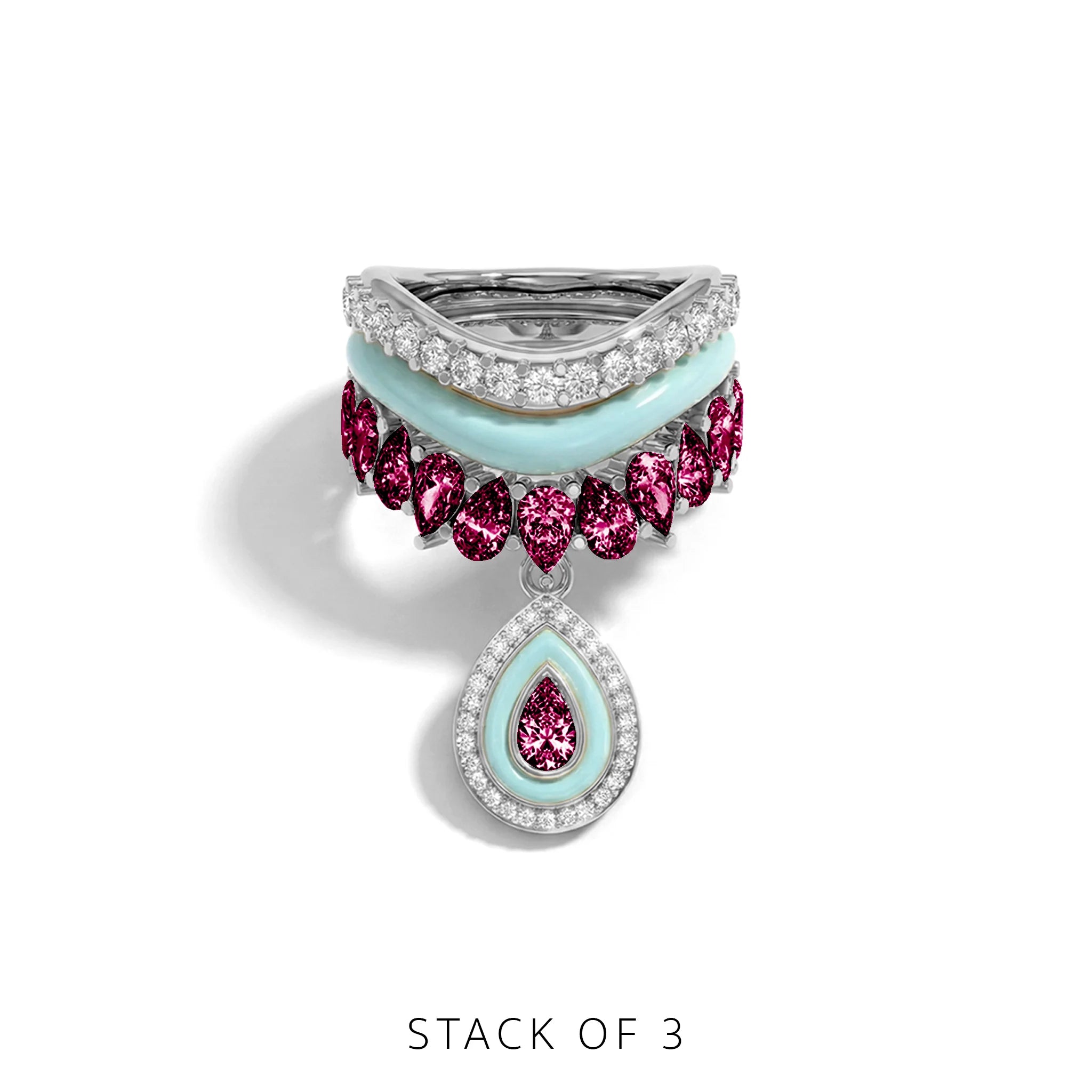 Varna-Volt-Silver Trio Ring Stack