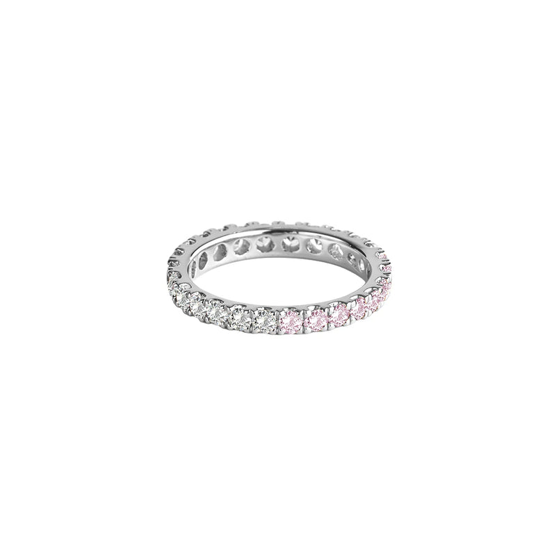 white candy pave eternity  (silver)