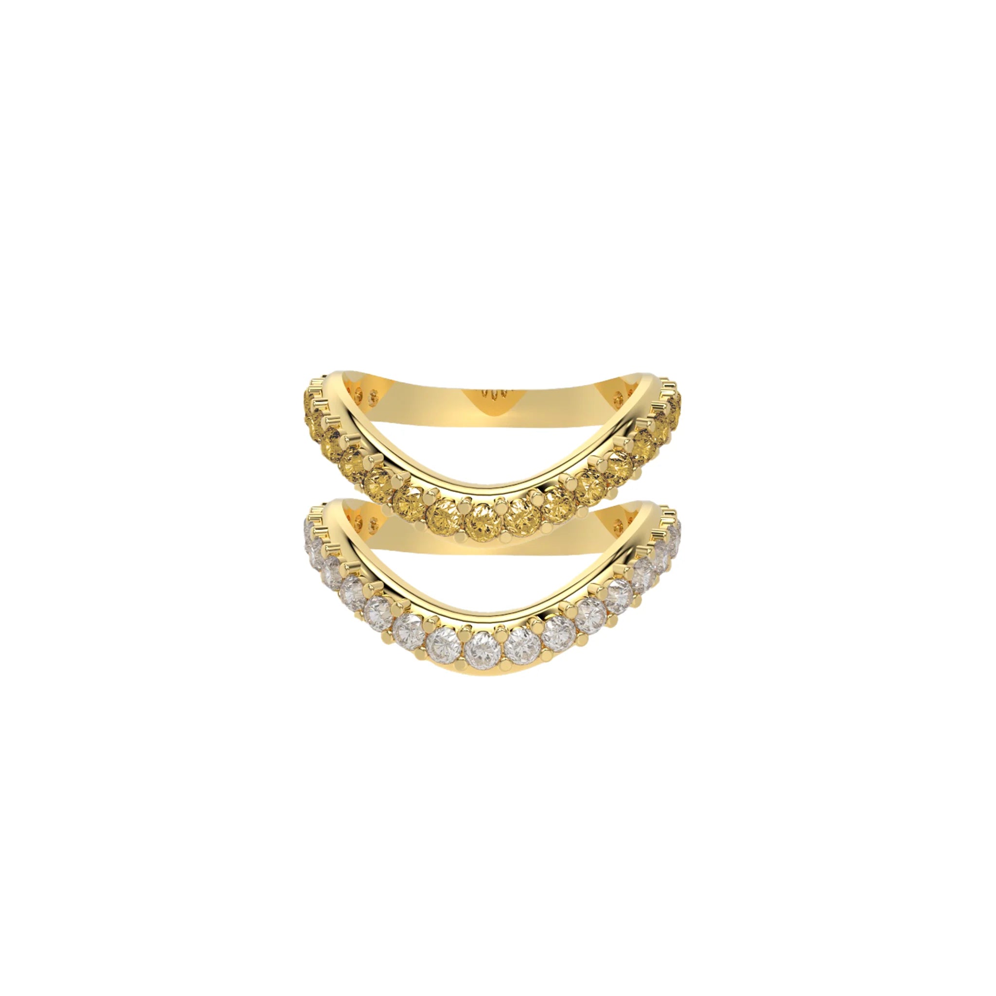 Liquid Tide Dual Band Pavé Ring