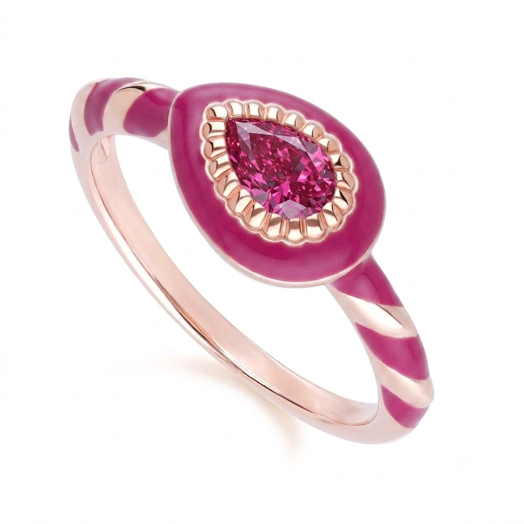 Lumina Pear-Cut Enamel Ring (Sky Blue Edition)