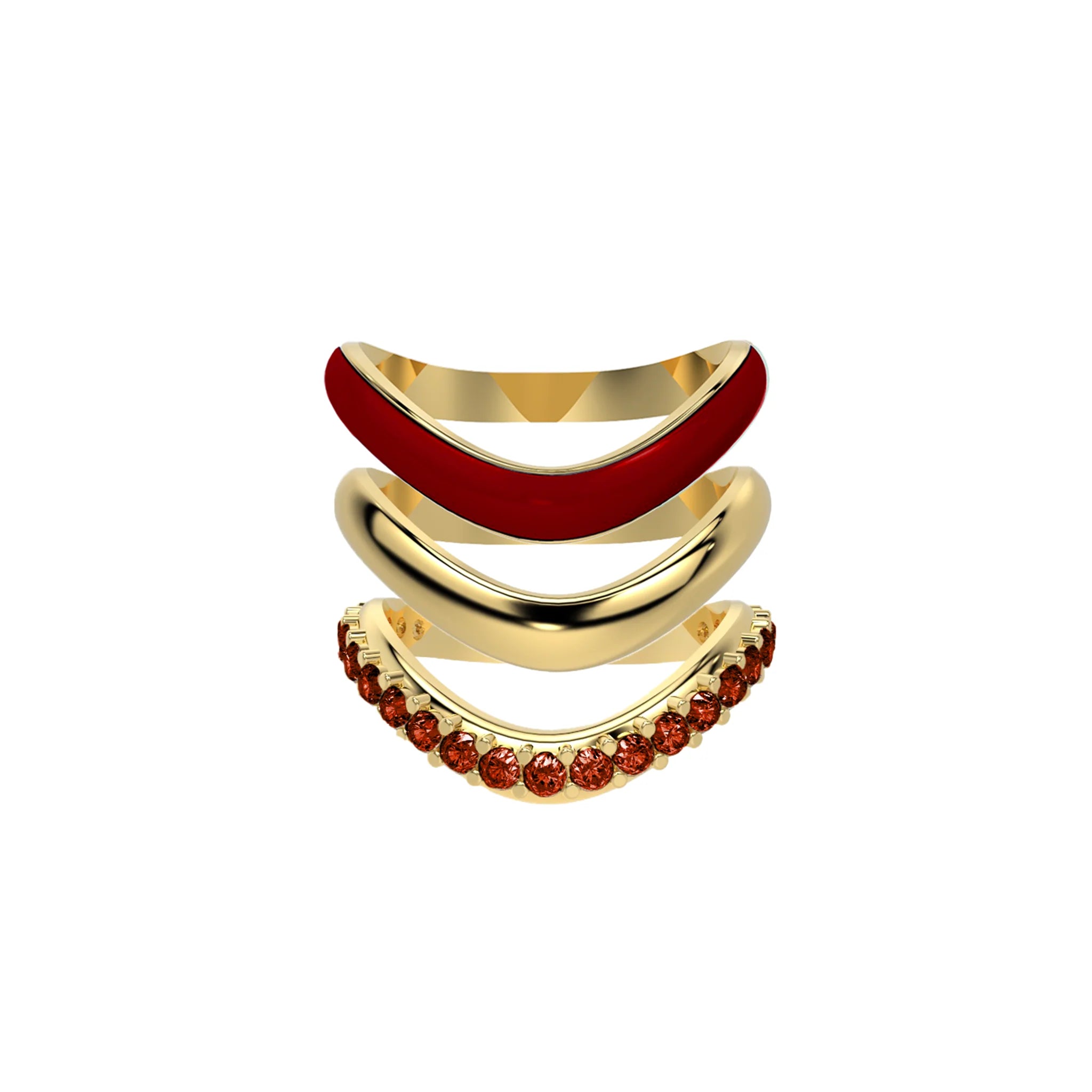 The Sugar Echo-Gold Ring Trio