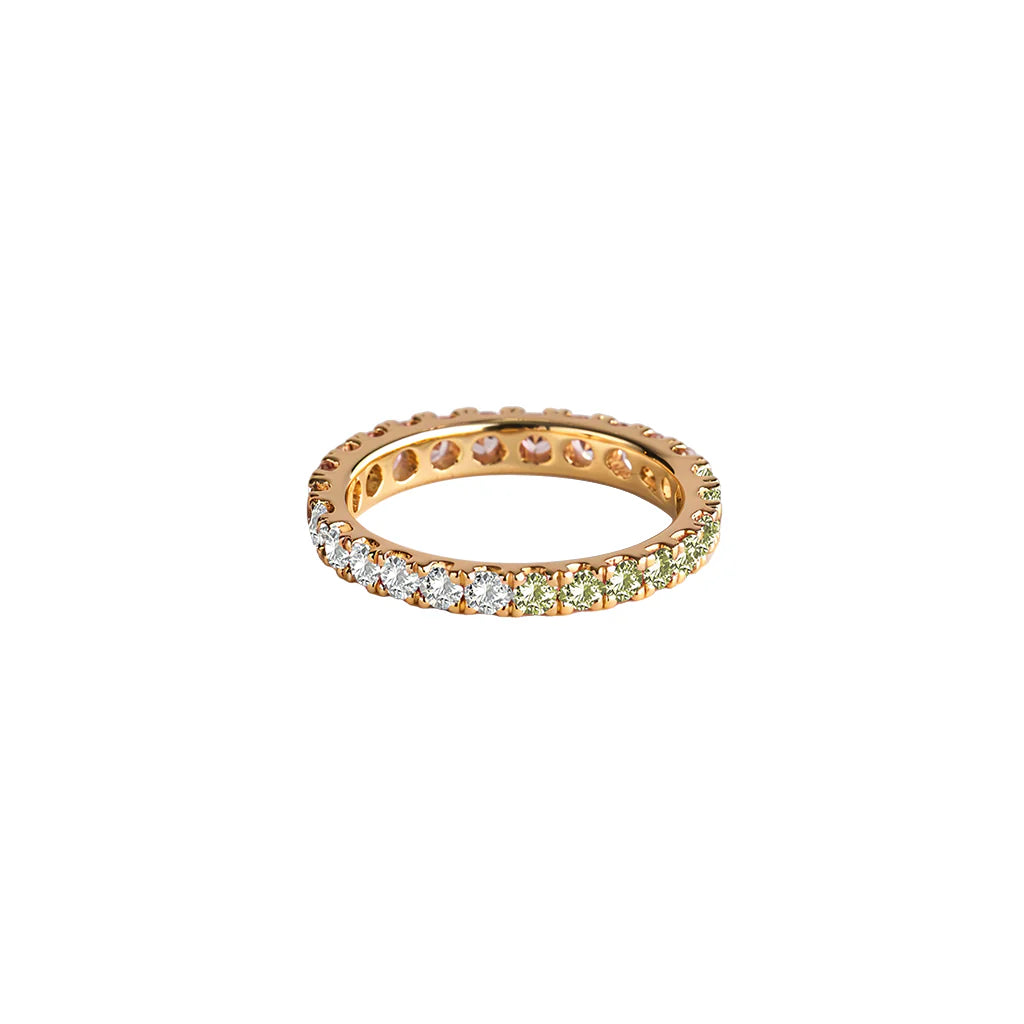 white candy pave eternity (gold)