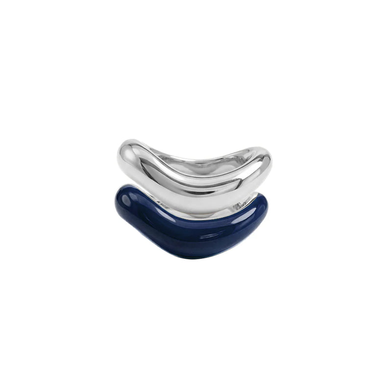 Silver Liquid Tide Rings (set of 2)