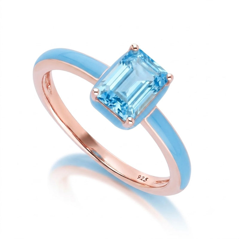 Lumina Round-Cut Enamel Ring (Mint Green Edition)