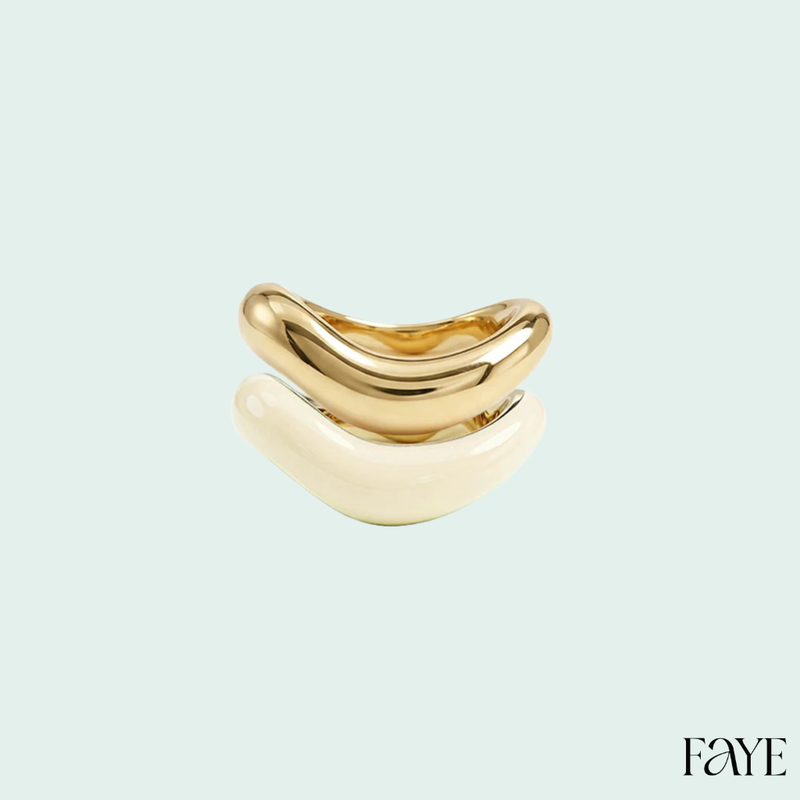 Gold Liquid Tide Rings (set of 2)