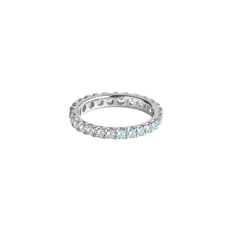 white candy pave eternity  (silver)
