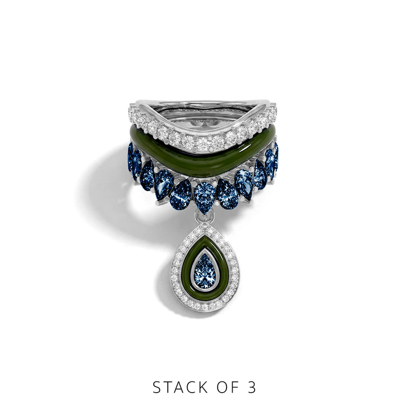 Varna-Volt-Silver Trio Ring Stack