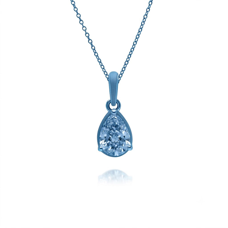 Lumina Pear-Cut Enamel Pendant Necklace (Olive Green Edition)