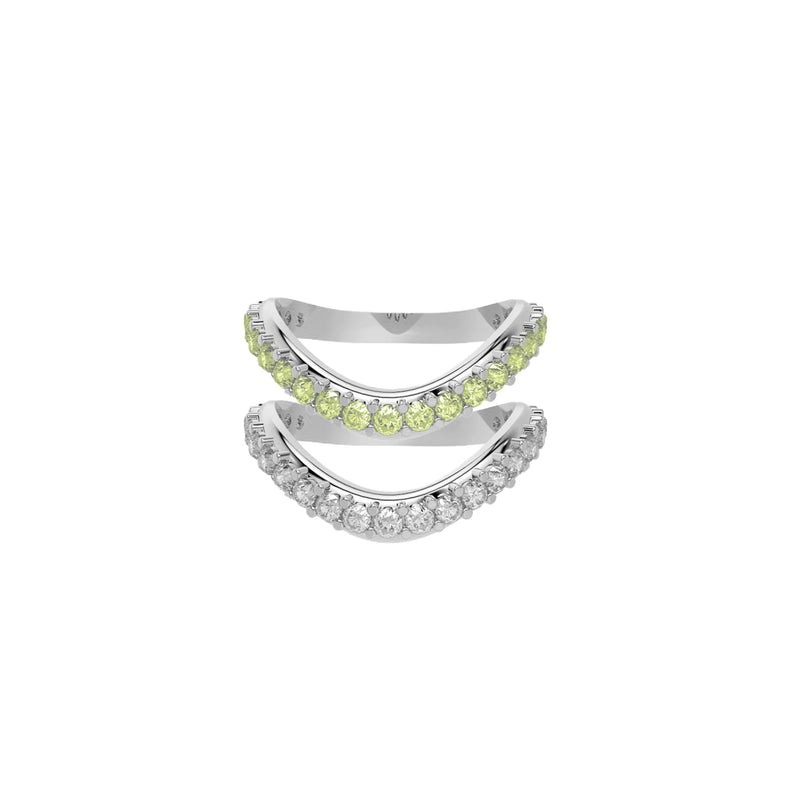 Liquid Tide Dual Band Pavé Ring