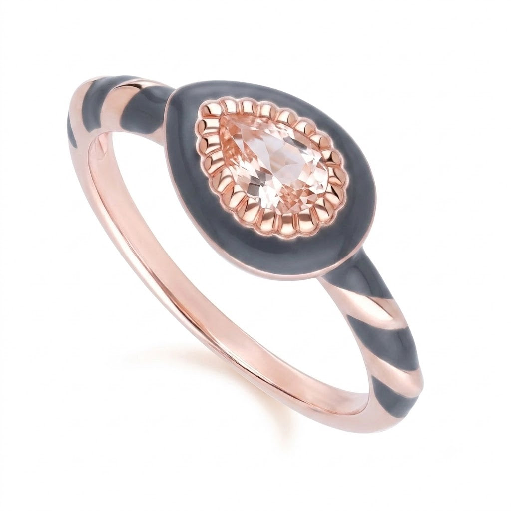 Lumina Pear-Cut Enamel Ring (Sky Blue Edition)
