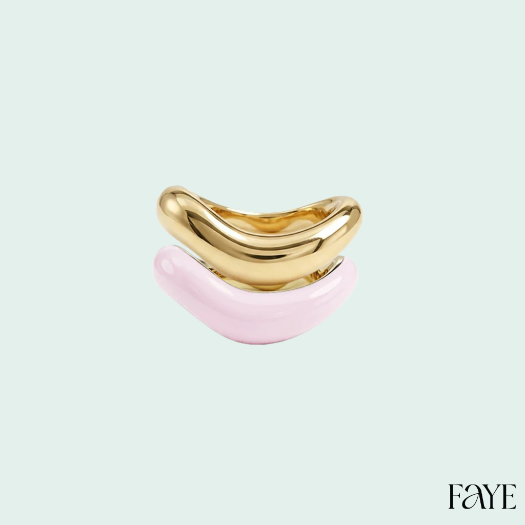 Gold Liquid Tide Rings (set of 2)