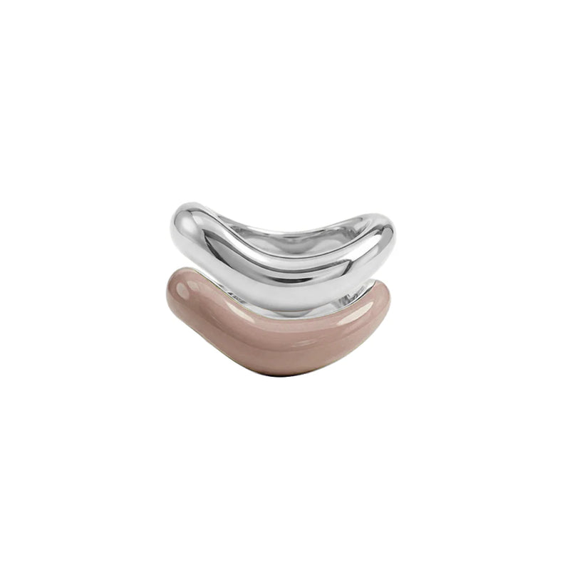 Silver Liquid Tide Rings (set of 2)