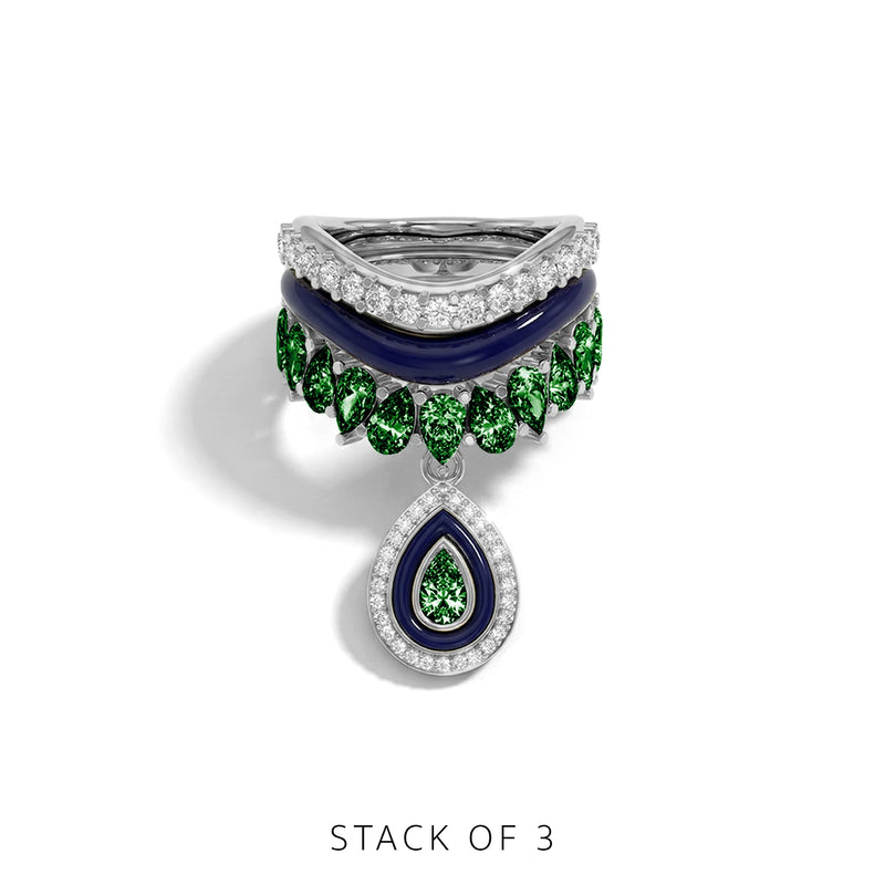 Varna-Volt-Silver Trio Ring Stack