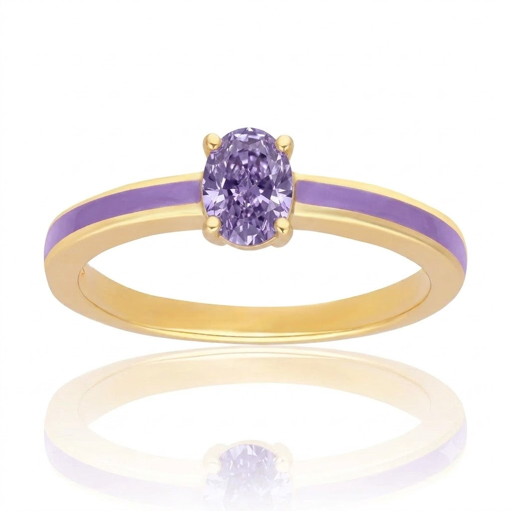 Lumina Round-Cut Enamel Ring (Mint Green Edition)