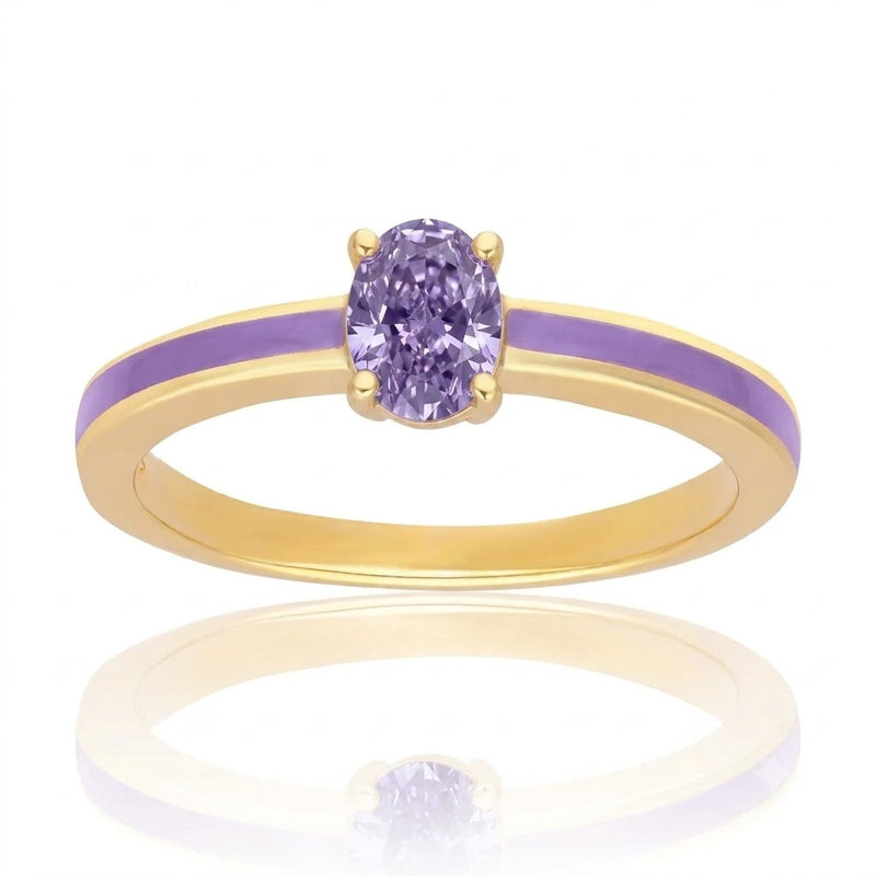 Lumina Round-Cut Enamel Ring (Mint Green Edition)