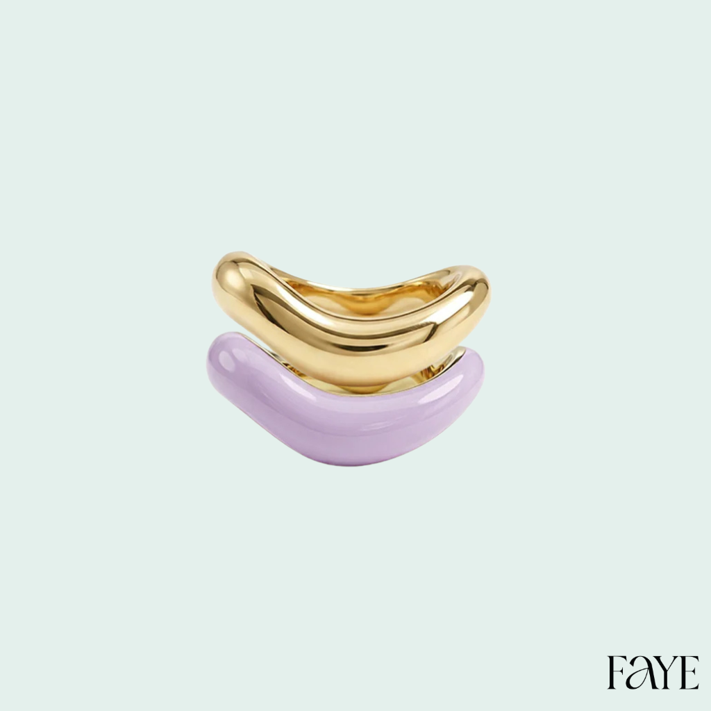 Gold Liquid Tide Rings (set of 2)