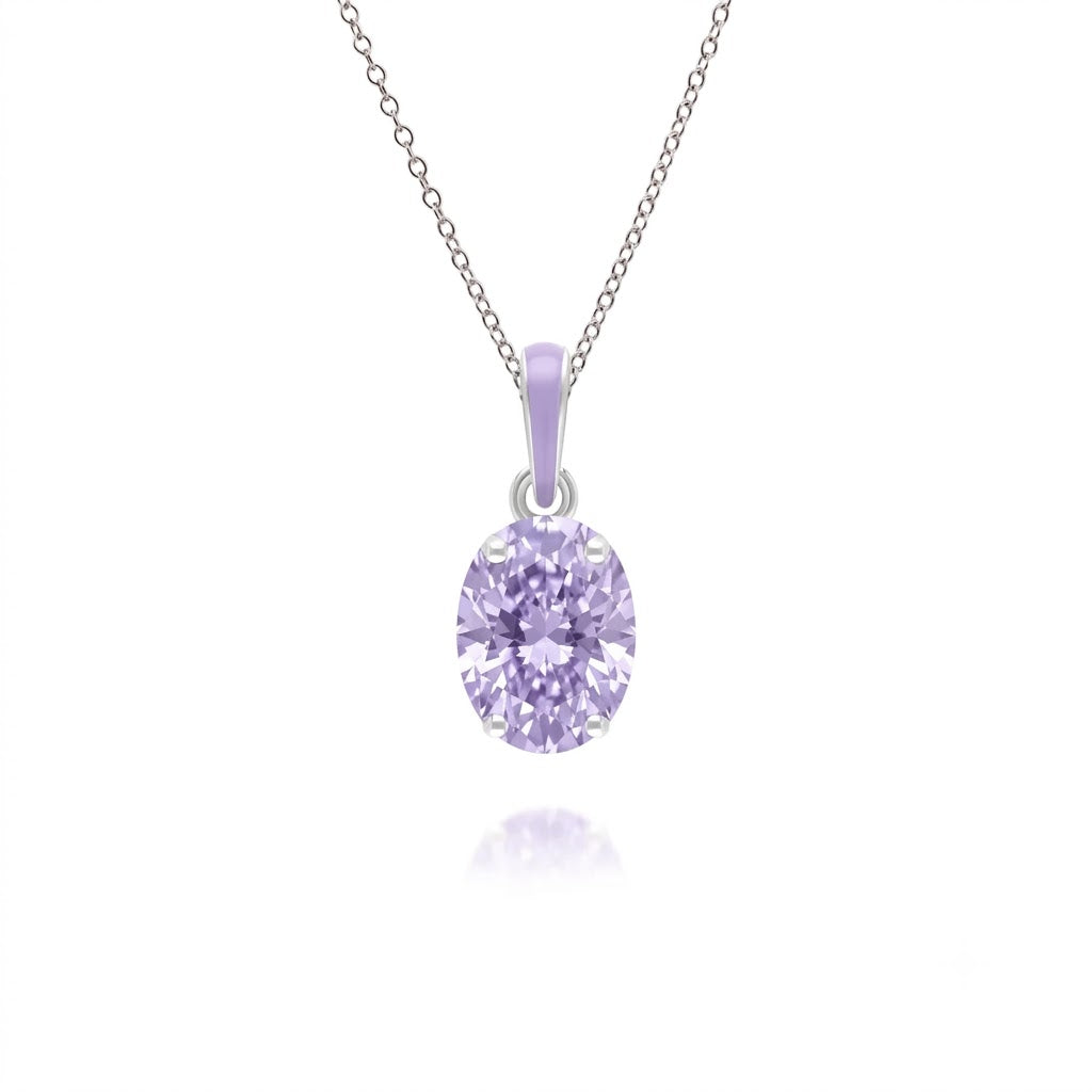 Lumina Round-Cut Enamel Pendant Necklace (Sky Blue Edition)