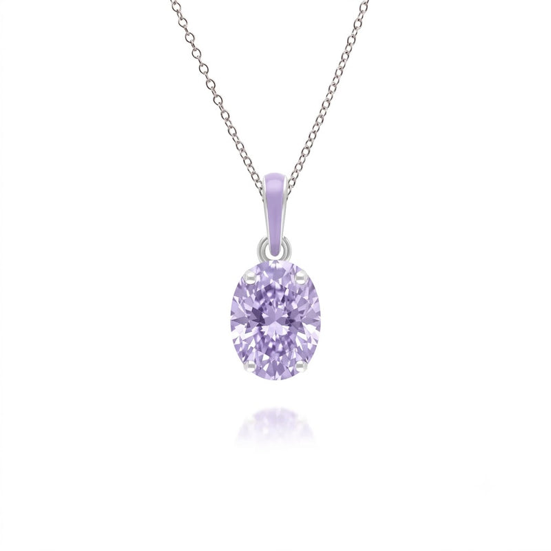Lumina Round-Cut Enamel Pendant Necklace (Sky Blue Edition)