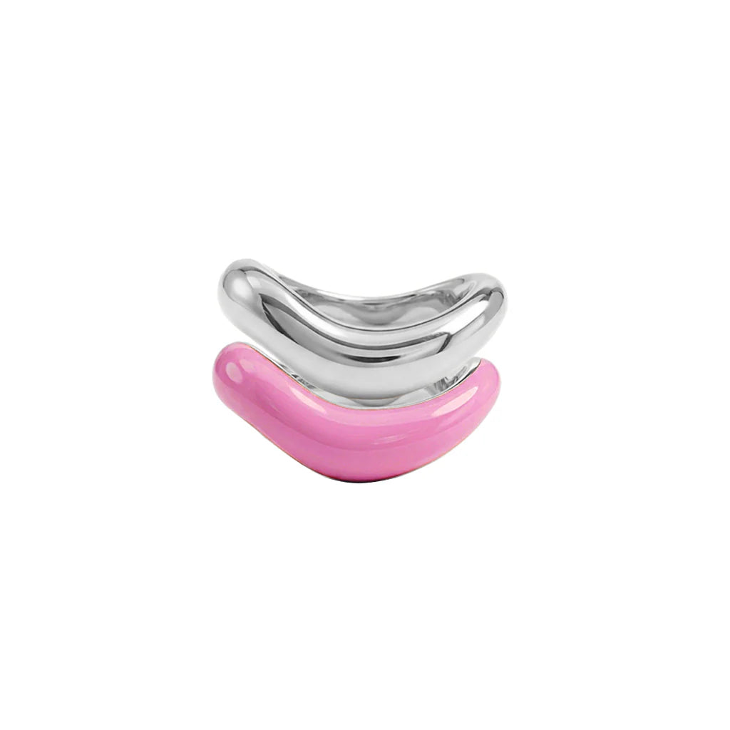 Silver Liquid Tide Rings (set of 2)