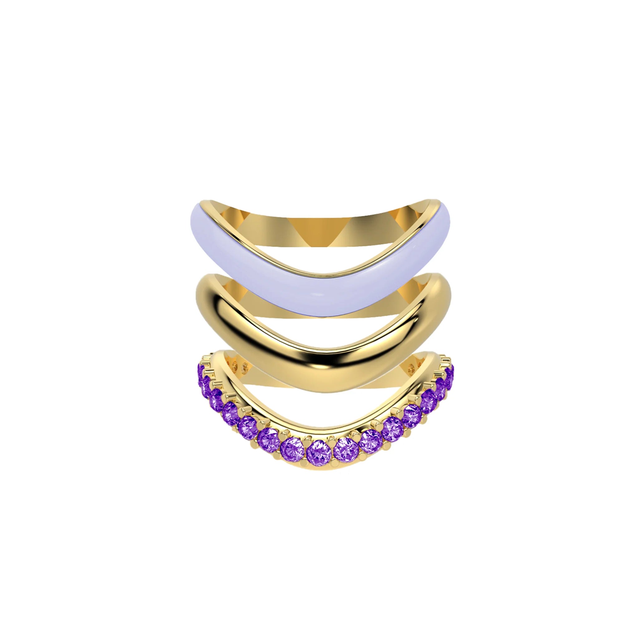 The Sugar Echo-Gold Ring Trio