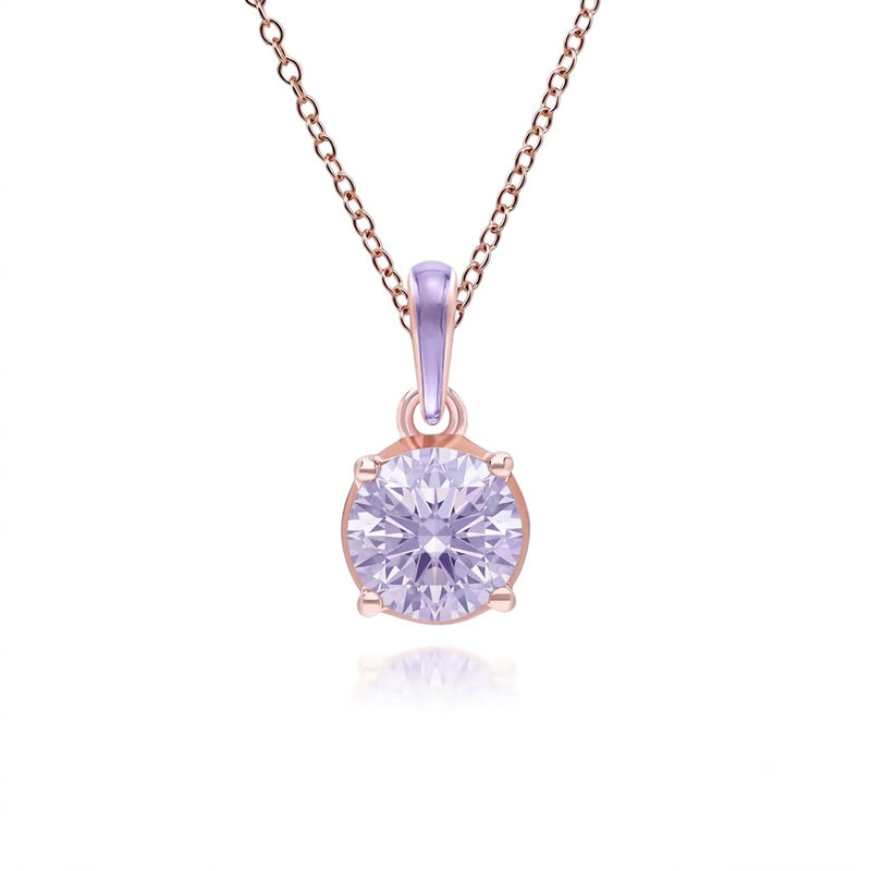 Lumina Round-Cut Enamel Pendant Necklace (Sky Blue Edition)