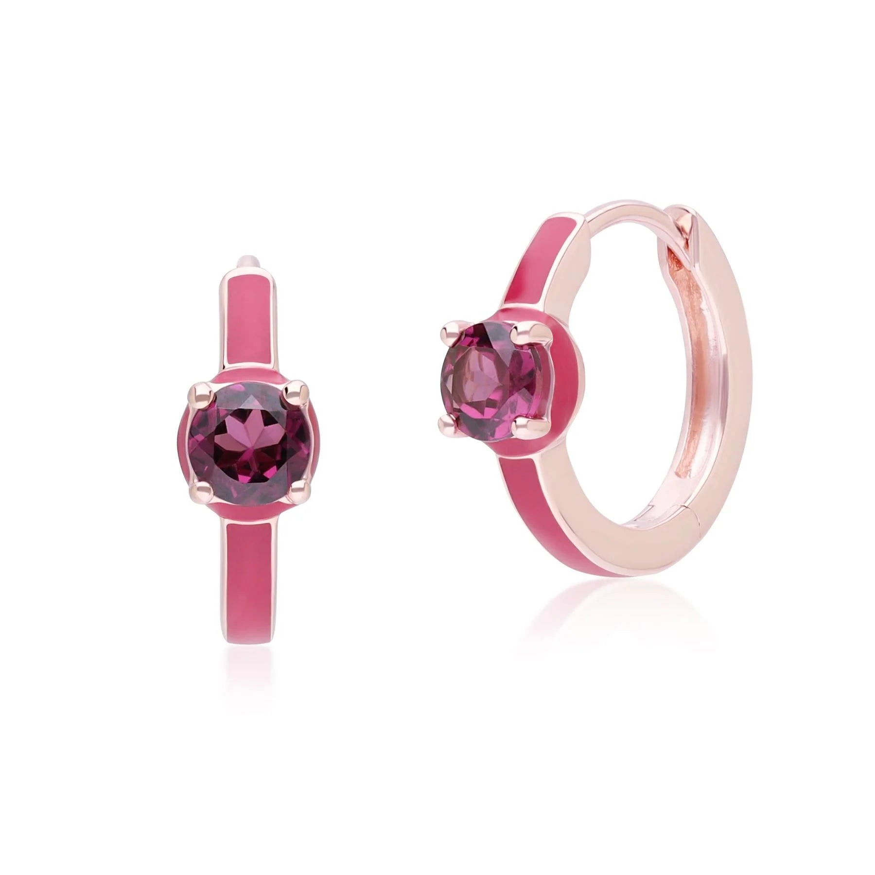 Chroma Orb Huggie Earrings (Fuchsia Edition)