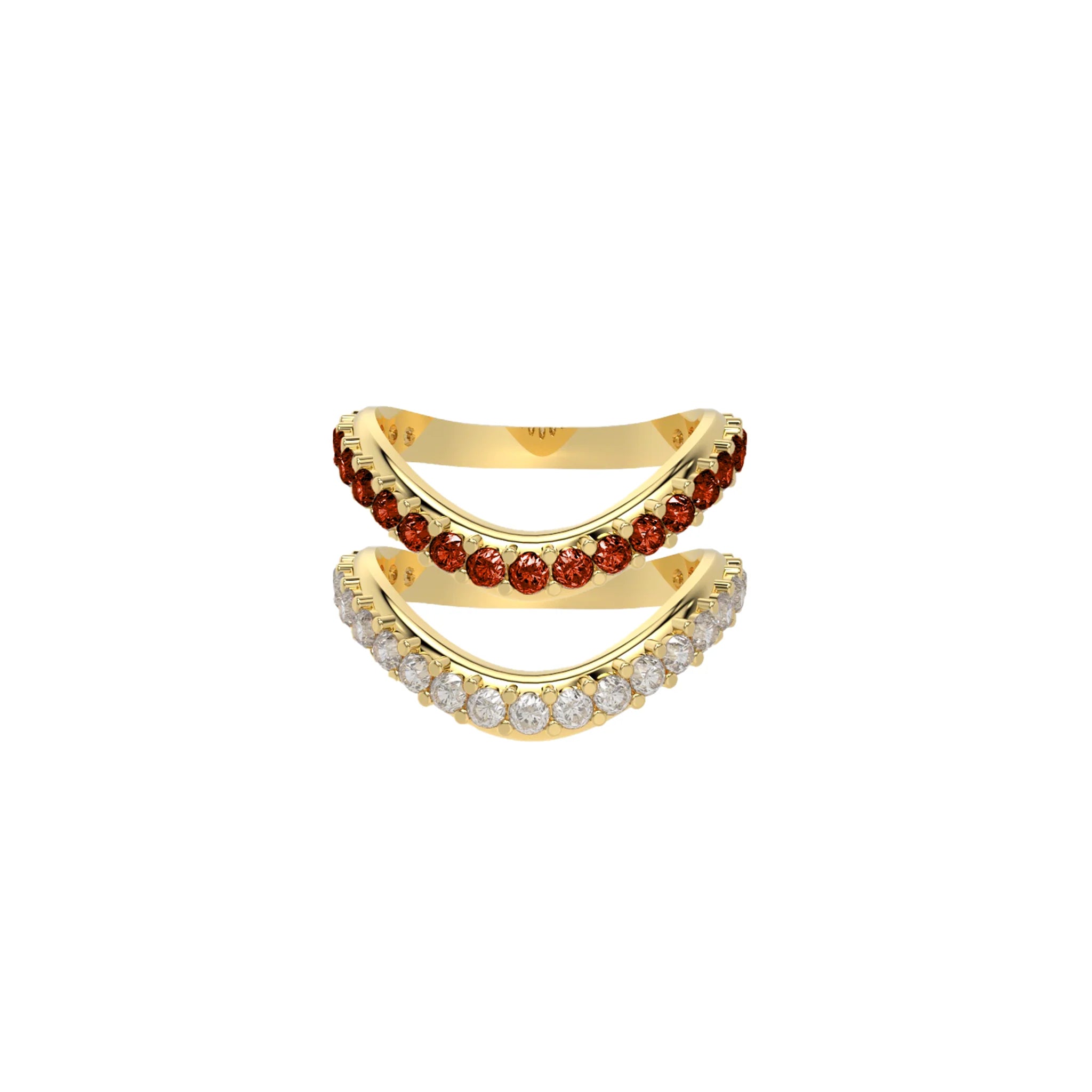 Liquid Tide Dual Band Pavé Ring