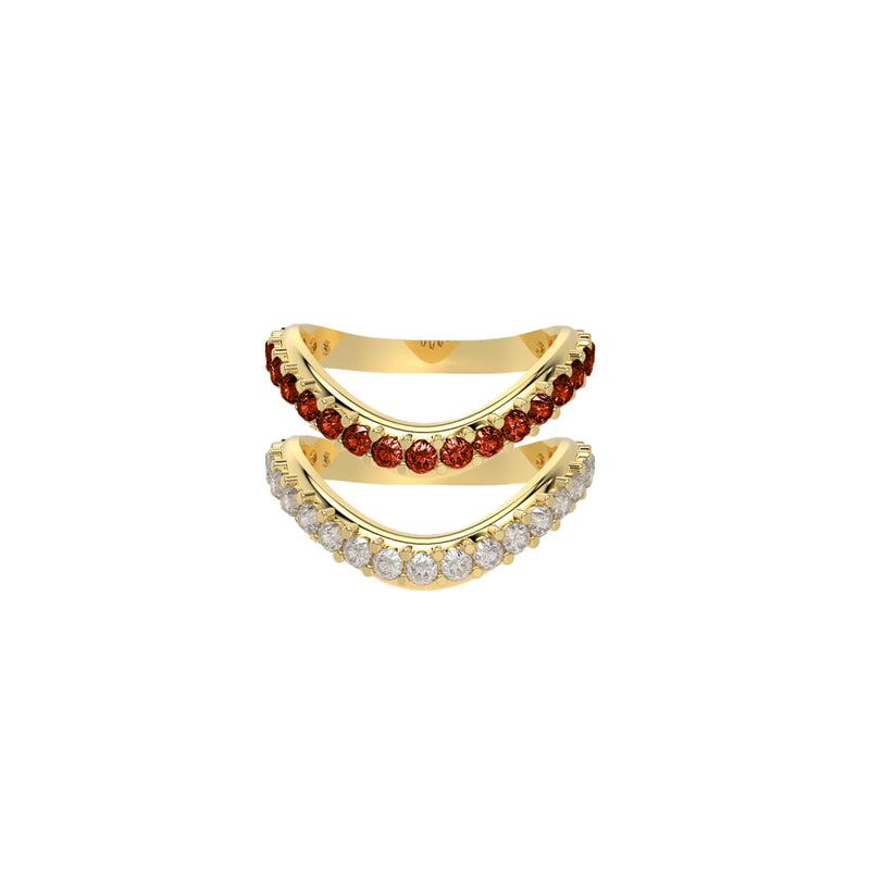 Liquid Tide Dual Band Pavé Ring