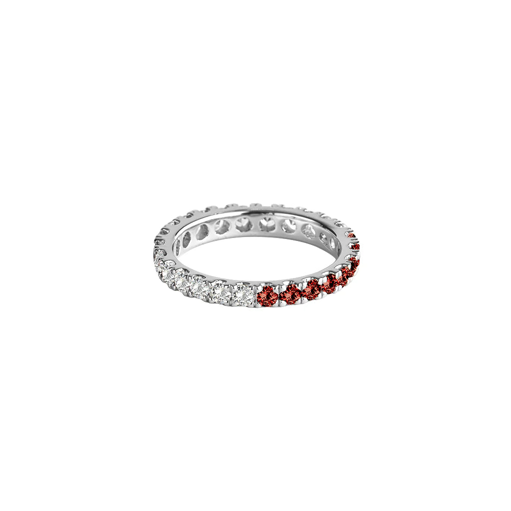 white candy pave eternity  (silver)