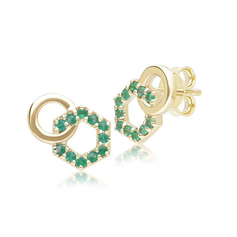 Apex Interlock Stud Earrings (Sapphire Edition)