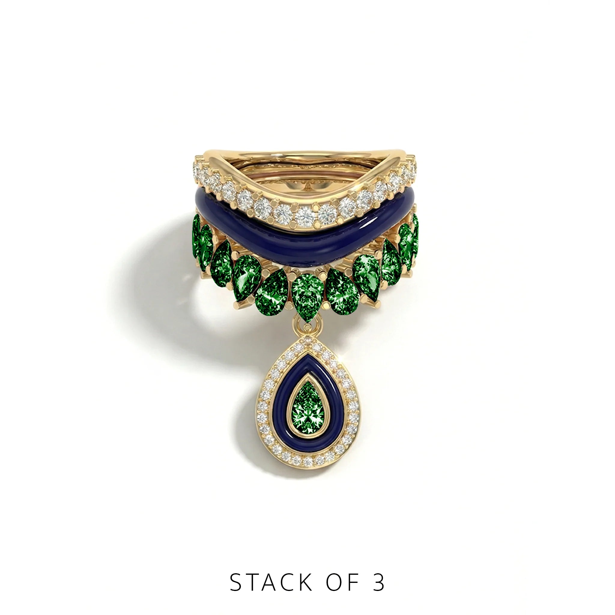 Varna-Volt-Gold Trio Ring Stack