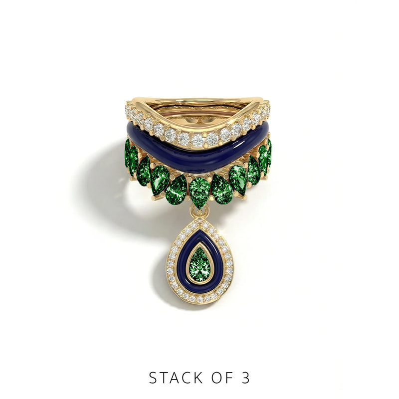 Varna-Volt-Gold Trio Ring Stack