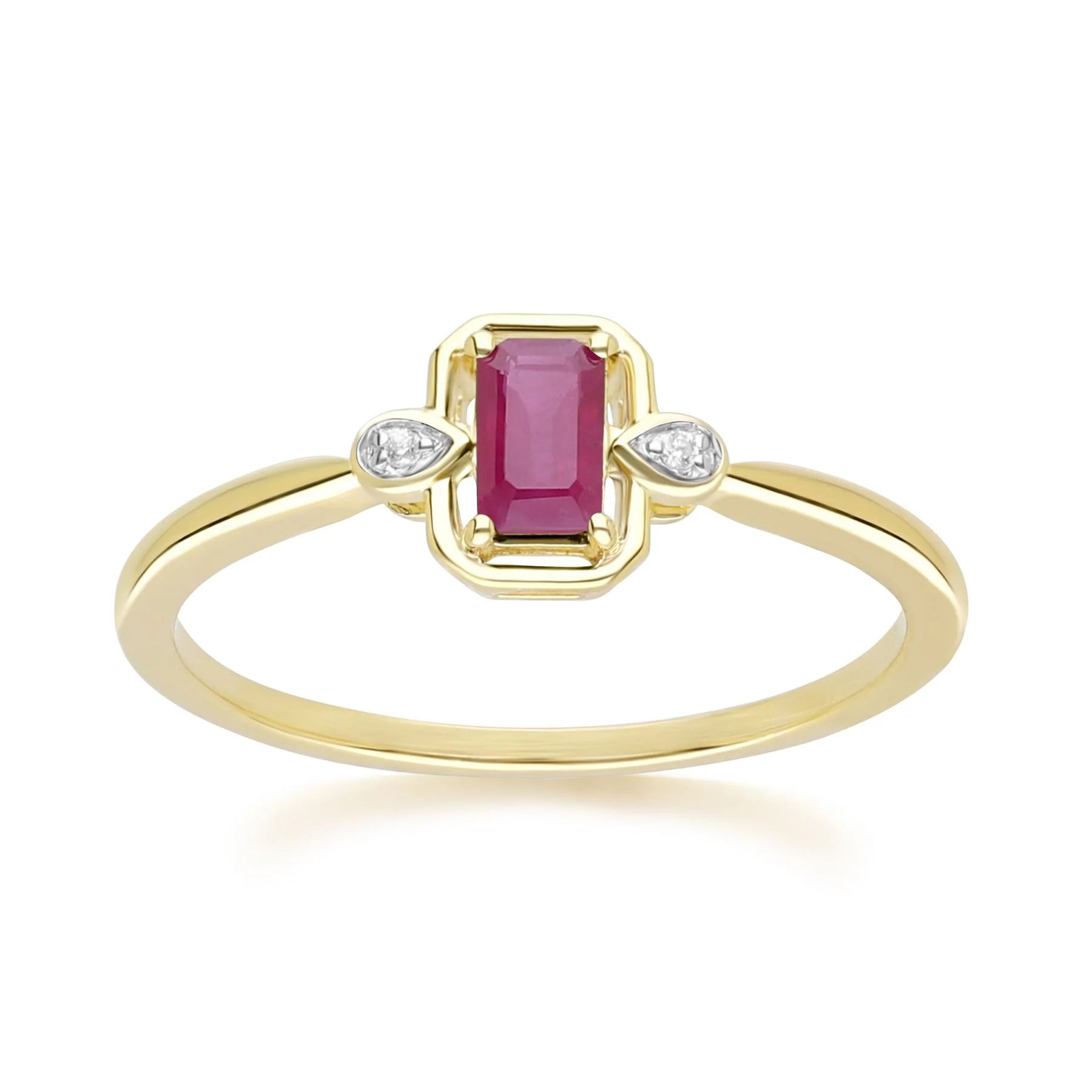 Lumina Emerald-Cut Ring (Ruby Edition)