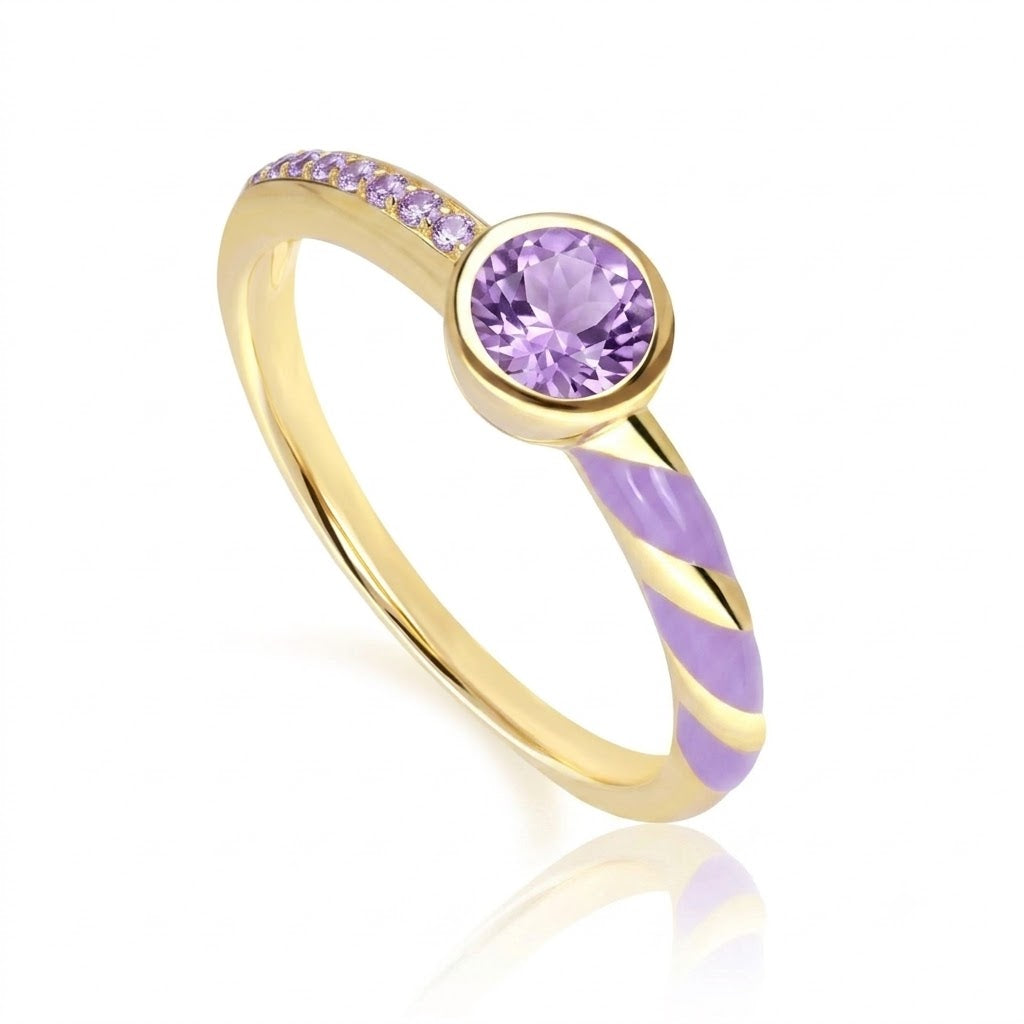 Lumina Pear-Cut Enamel Ring (Sky Blue Edition)