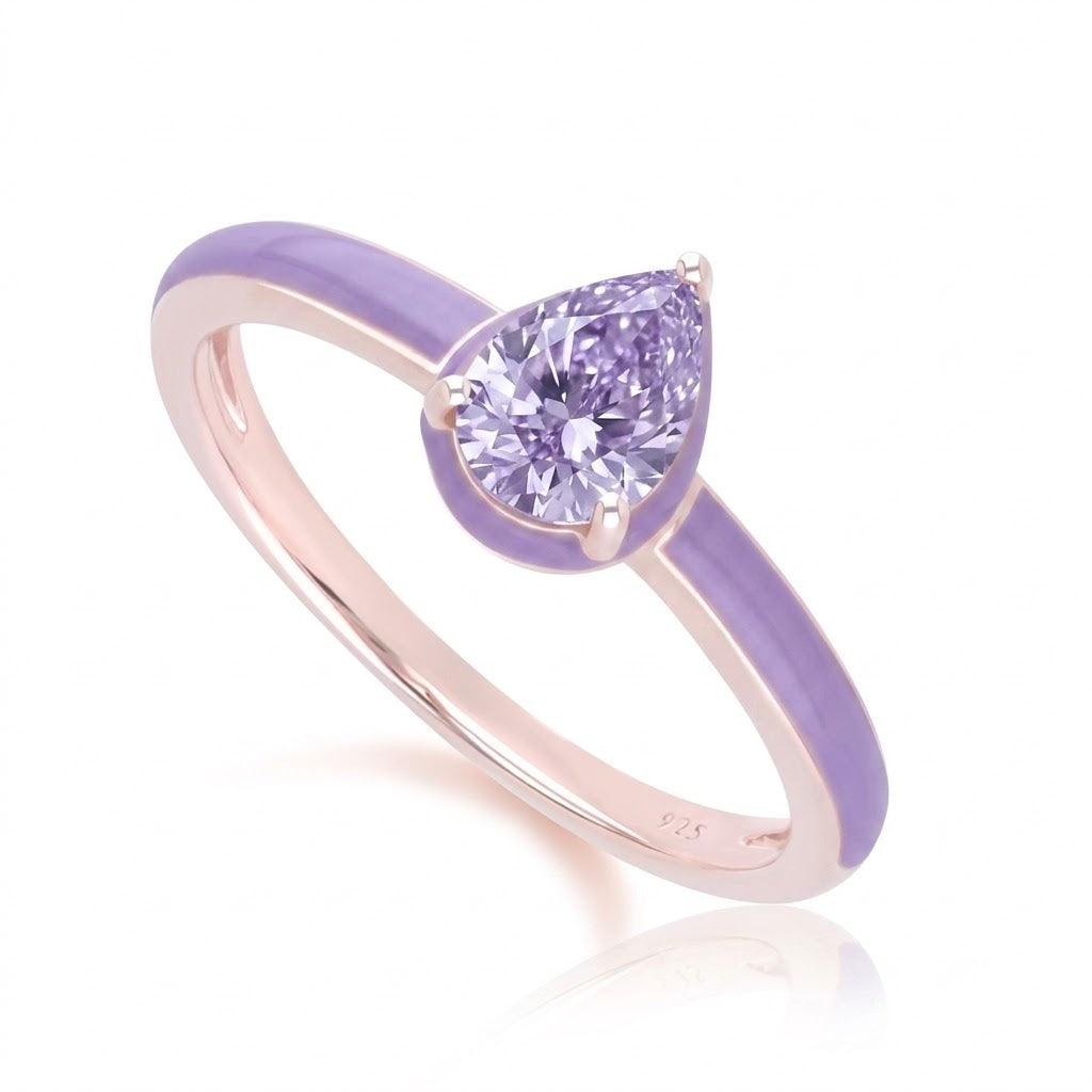 Lumina Round-Cut Enamel Ring (Mint Green Edition)