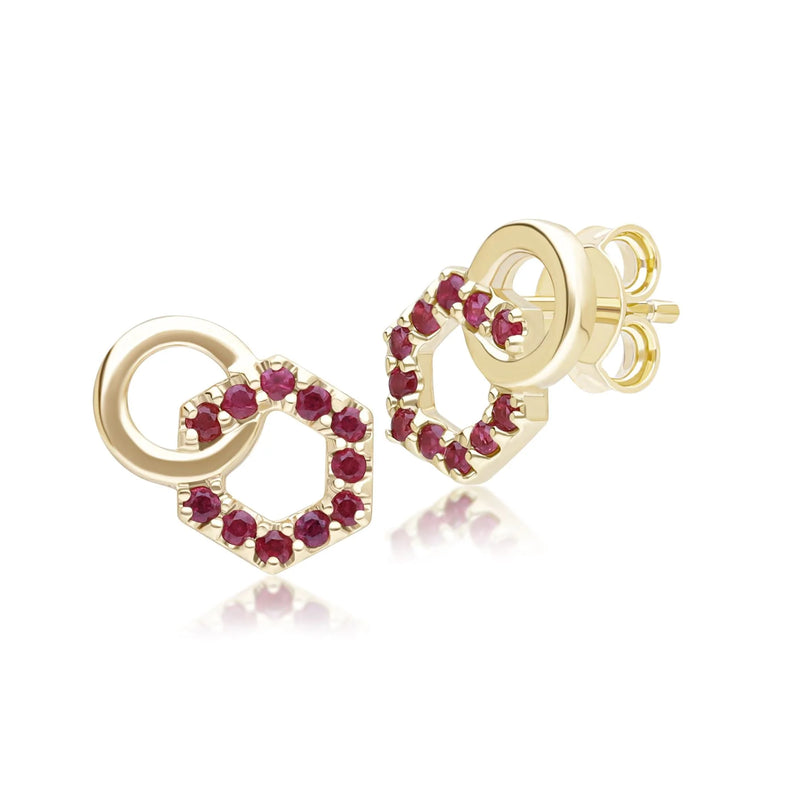 Apex Interlock Stud Earrings (Emerald Edition)