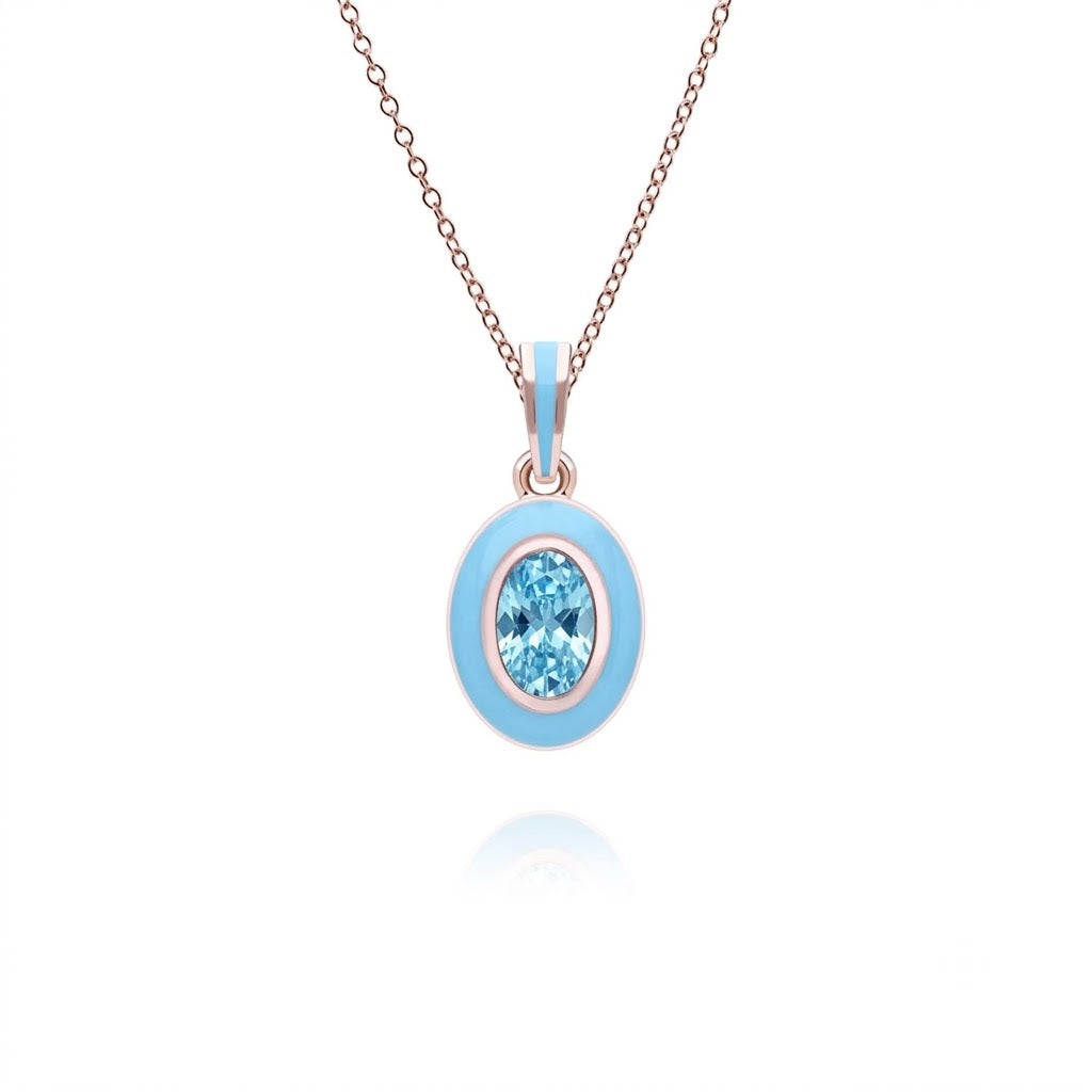 Lumina Emerald-Cut Enamel Pendant Necklace (Mint Green Edition)