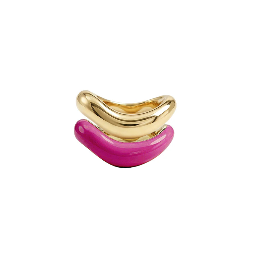 Gold Liquid Tide Rings (set of 2)