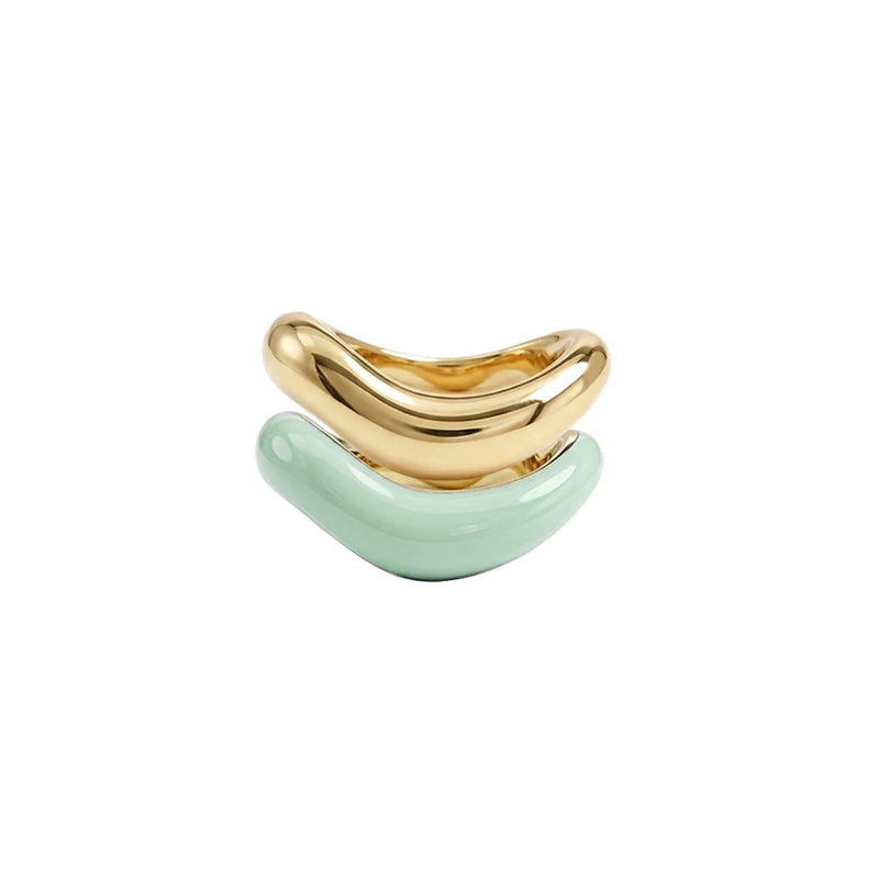 Gold Liquid Tide Rings (set of 2)