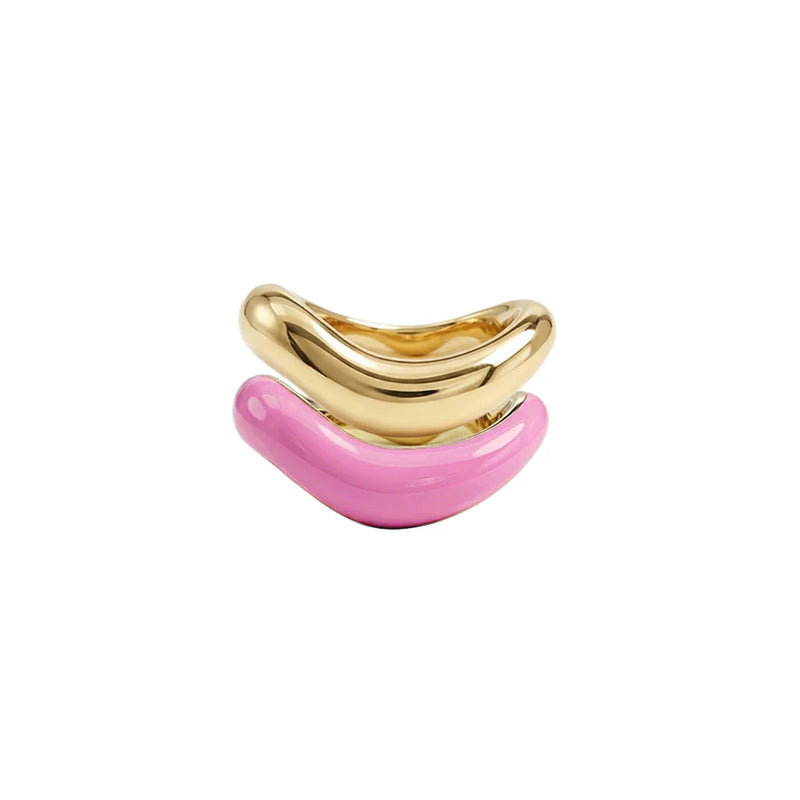 Gold Liquid Tide Rings (set of 2)